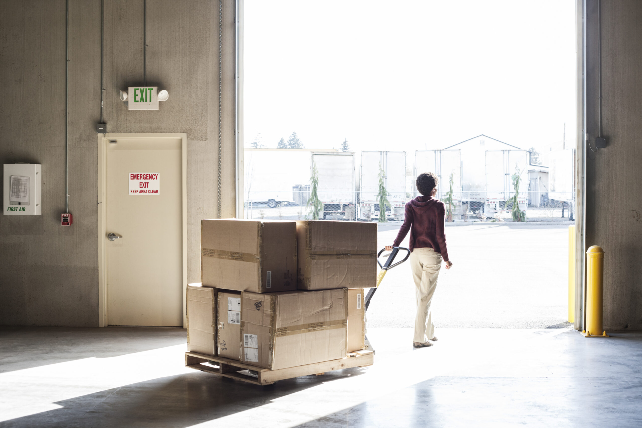 a female warehouse worker moving products with a p 2023 11 27 05 27 35 utc scaled